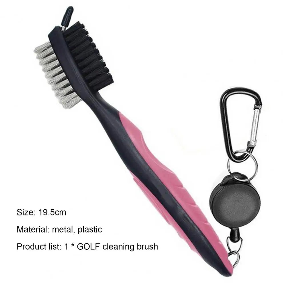 2-in-1 Golf Cleaning Brush with Groove Cleaner - Portable Clip-On Tool