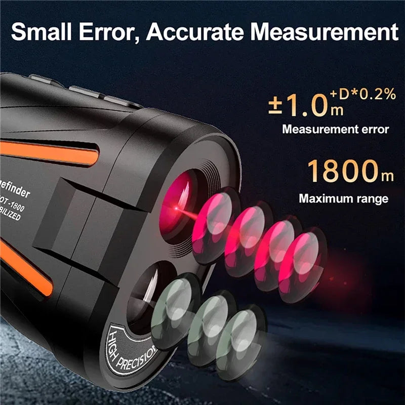 Golf Rangefinder - 1800m Range, 6x Zoom & Slope Compensation