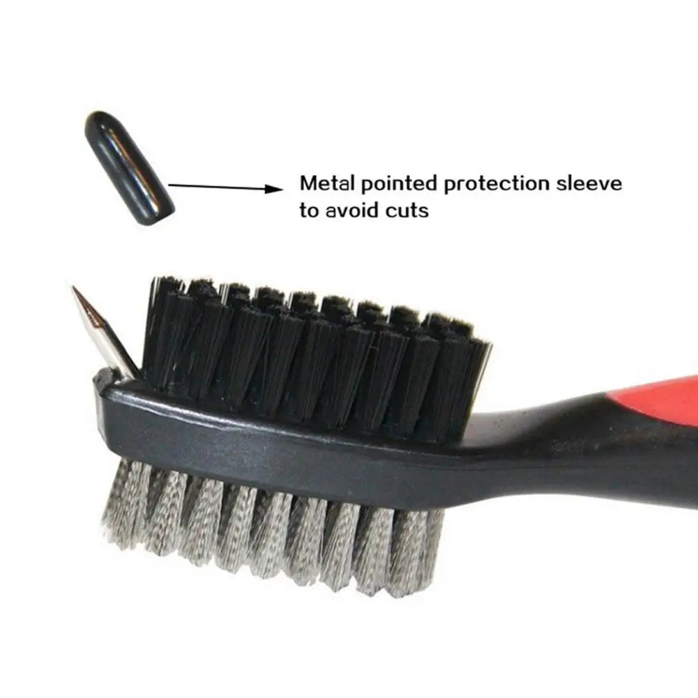 2-in-1 Golf Cleaning Brush with Groove Cleaner - Portable Clip-On Tool