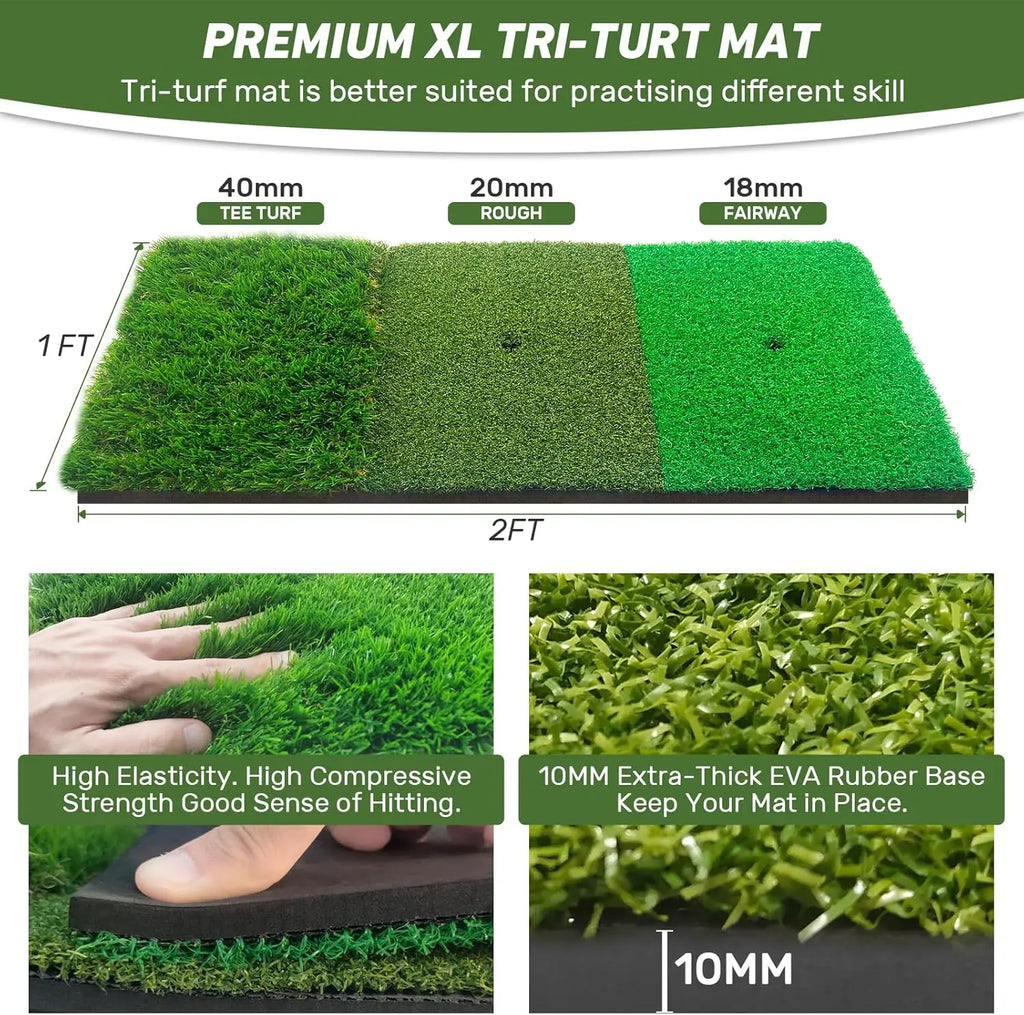 10x7ft Golf Practice Net with Mat & Target Balls - Backyard Training System